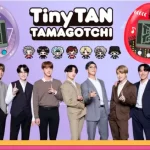 The original BTS members with their Tamagotchis
