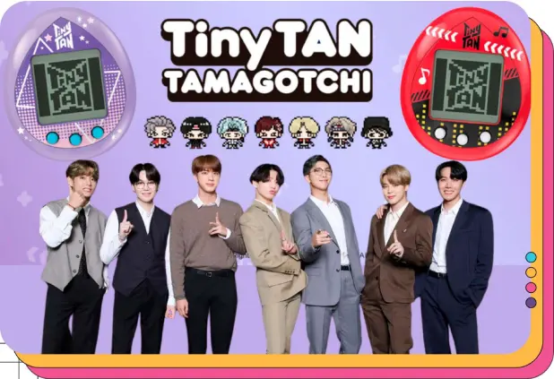 The original BTS members with their Tamagotchis