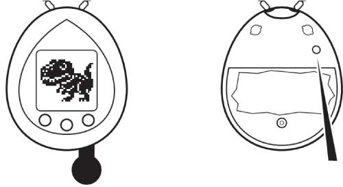 Front and back of the Tamagotchi Jurassic World.